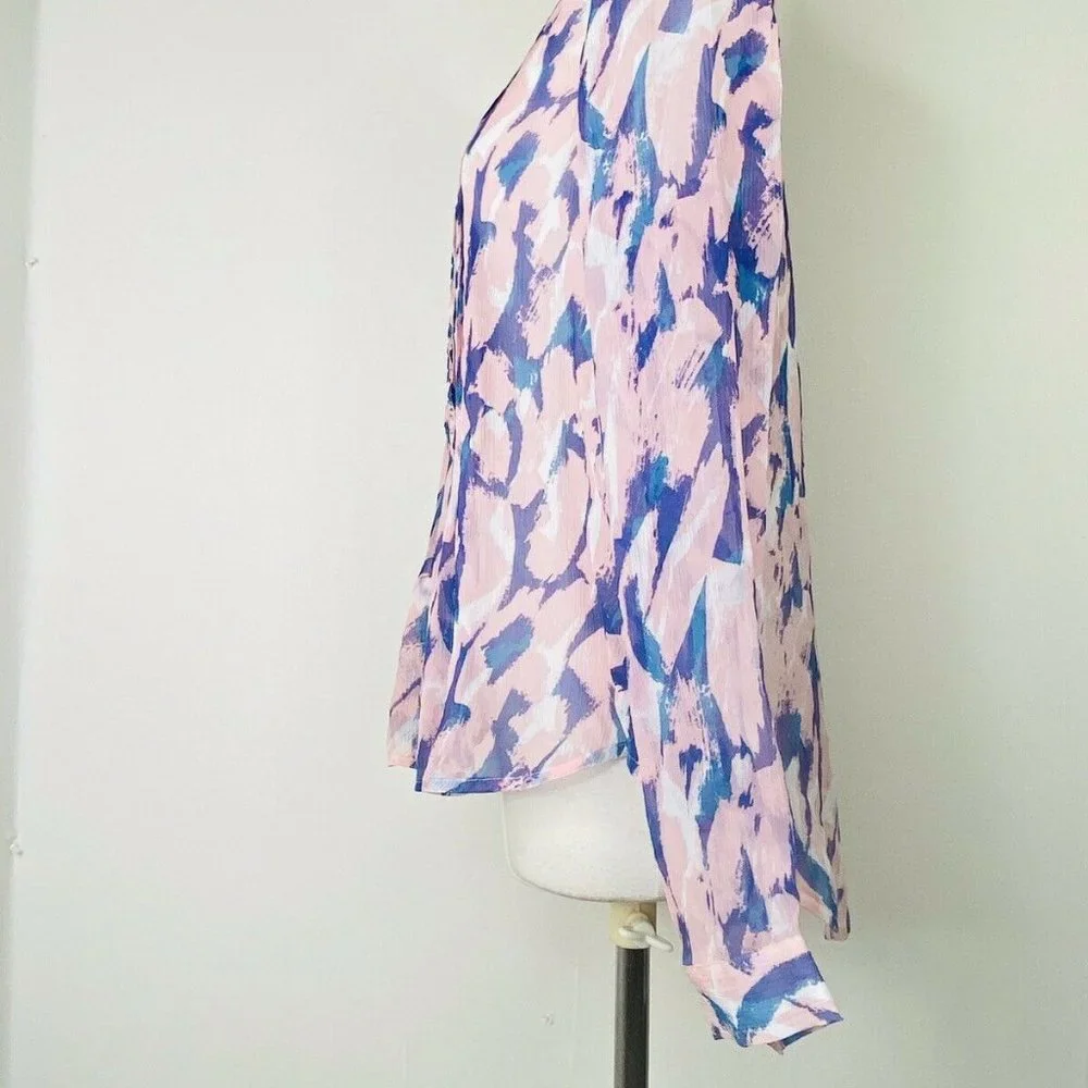Anthropologie Maeve Silk Ruffled Pleated Blouse 6 - Picture 7 of 7